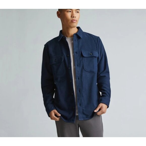 Everlane Shirt Mens S Navy Blue Organic Cotton Shacket Heavy Overshirt Jacket - Picture 8 of 8